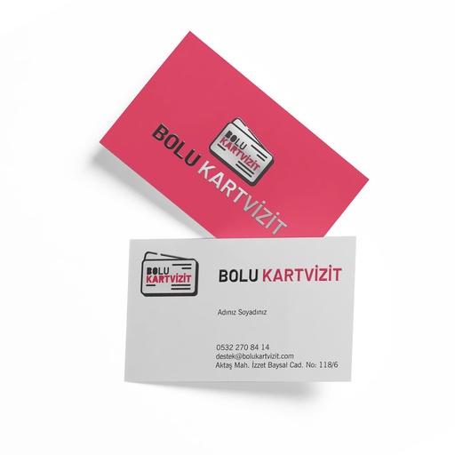 Düz Kesim Çift Taraflı Kabartma Lak Kartvizit