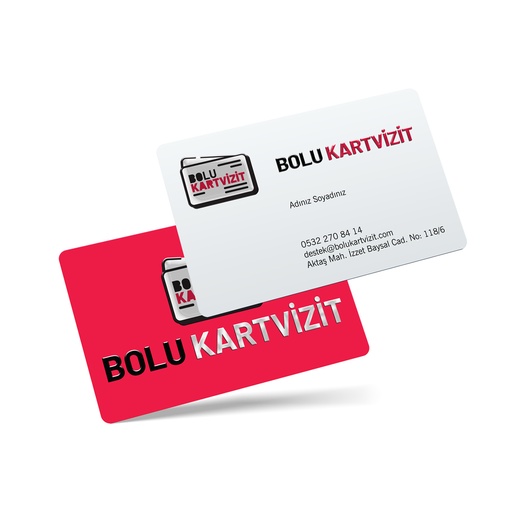 Oval Kesim Kalın Kağıt Çift Taraflı Kabartma Lak Premium Kartvizit